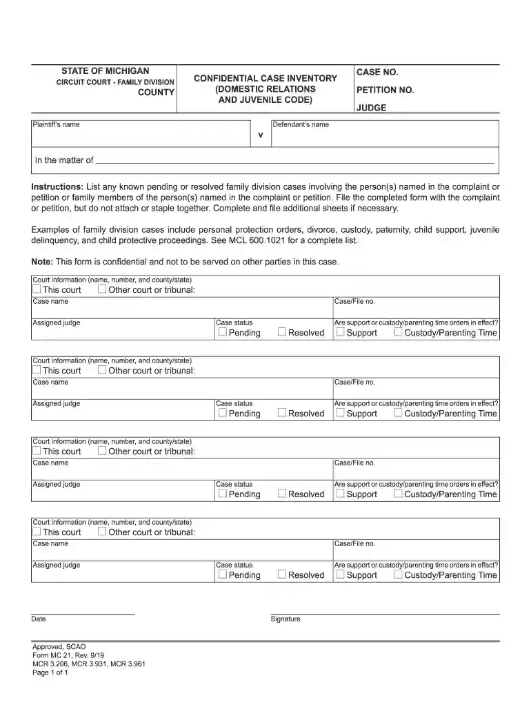 confidential case inventory Preview on Page 1