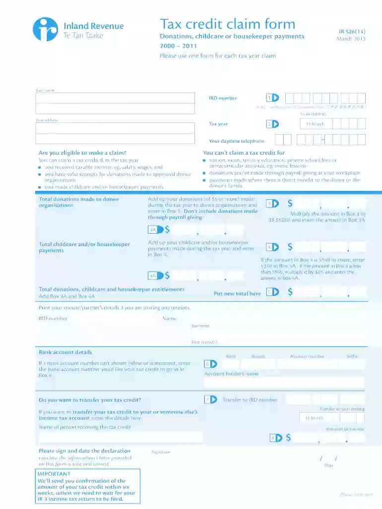ir 526 2011 form Preview on Page 1