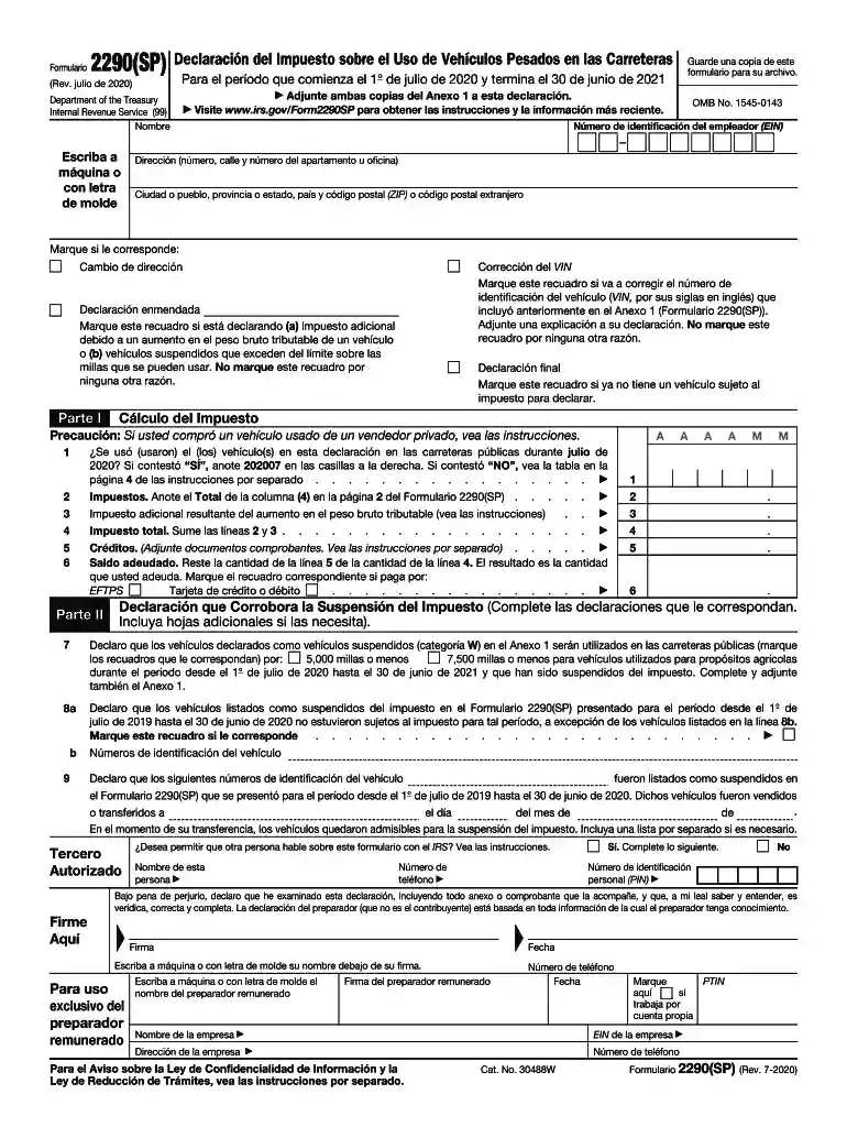irs 2290 form 2024 printable Preview on Page 1