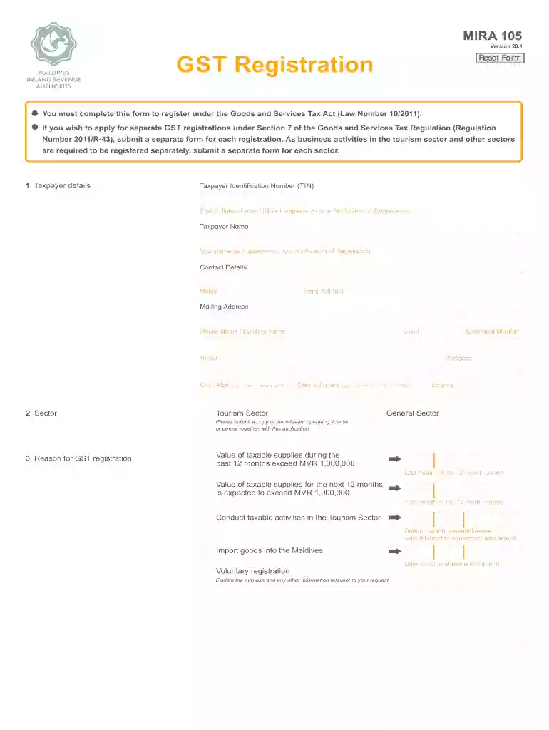 mira 105 form pdf Preview on Page 1