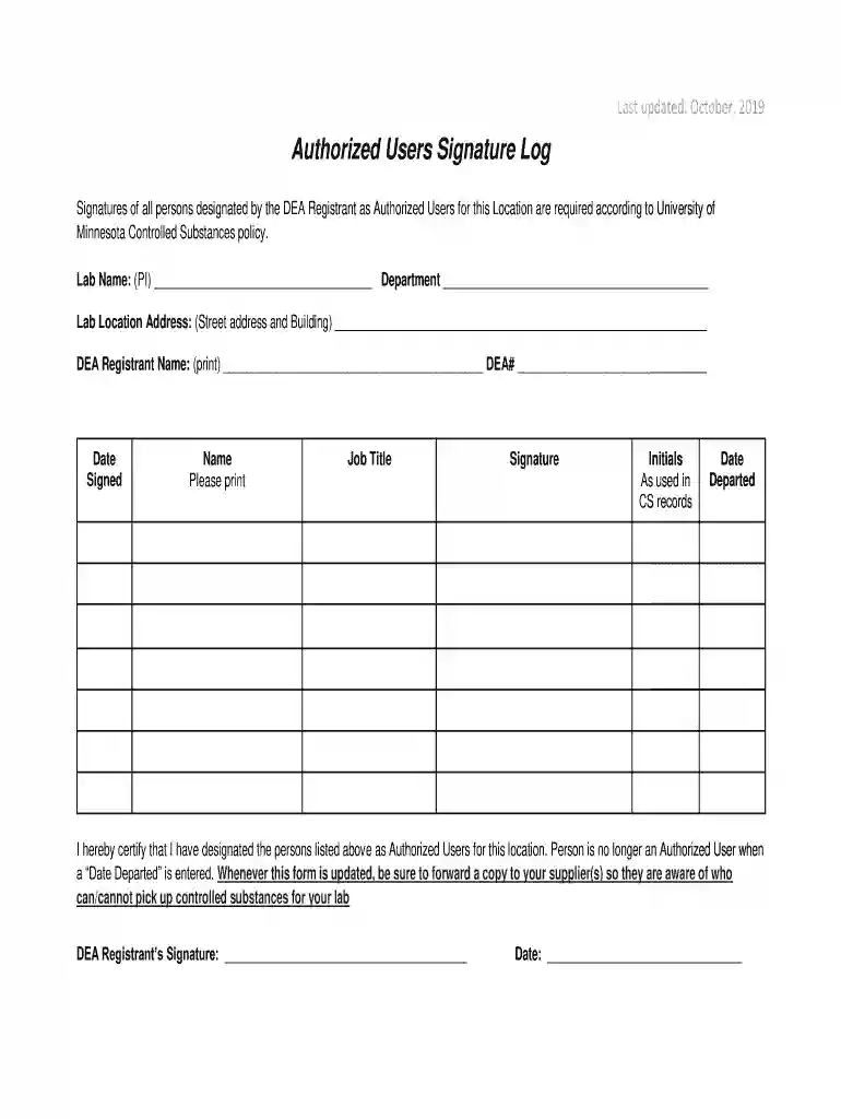 authorized signature log Preview on Page 1