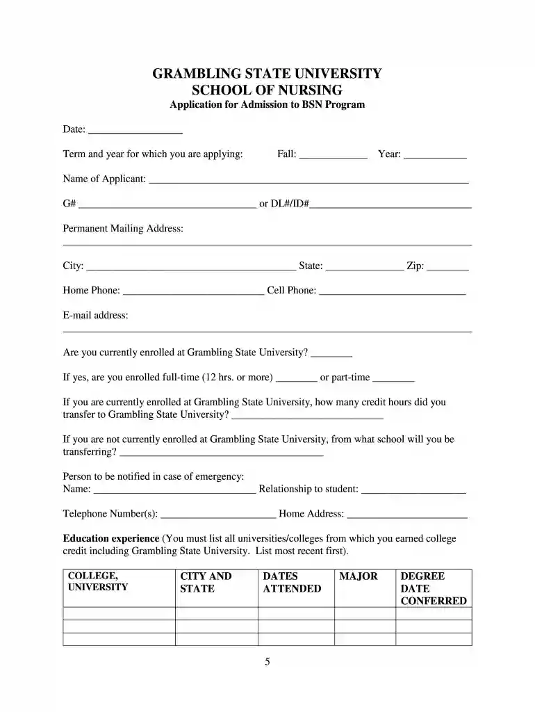 Nursing Program Application Packet Fall 2020 Admission Preview on Page 1