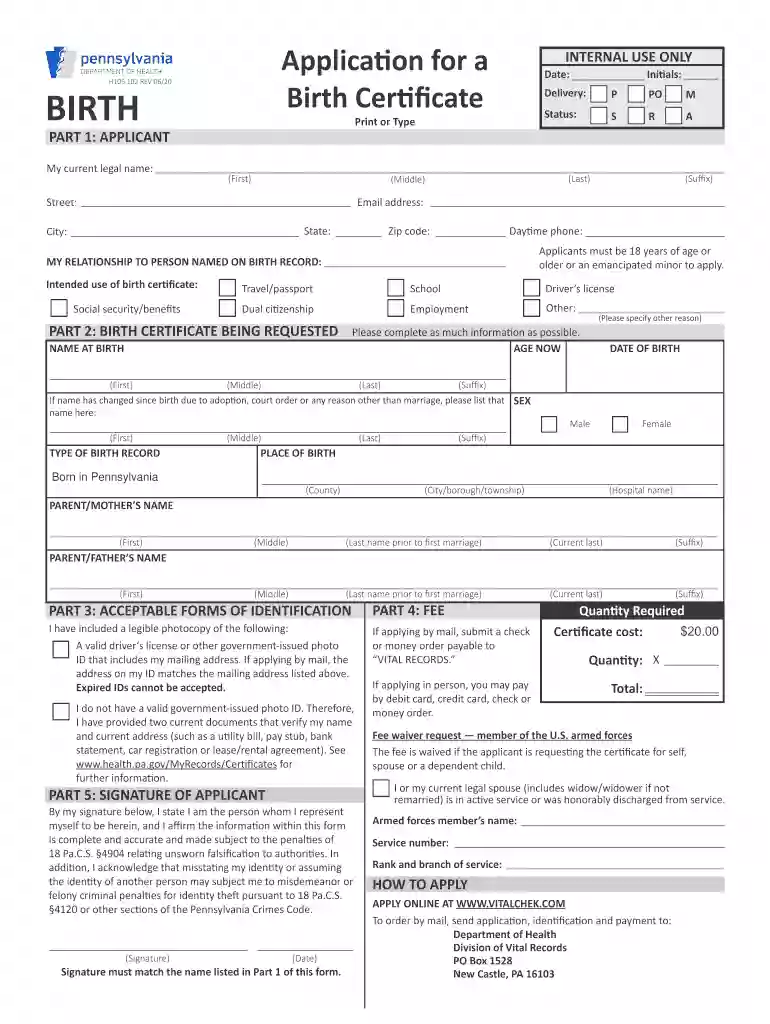 birth certificate paperwork Preview on Page 1
