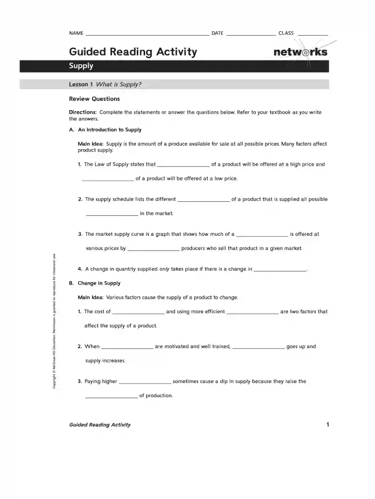 networks answer key Preview on Page 1
