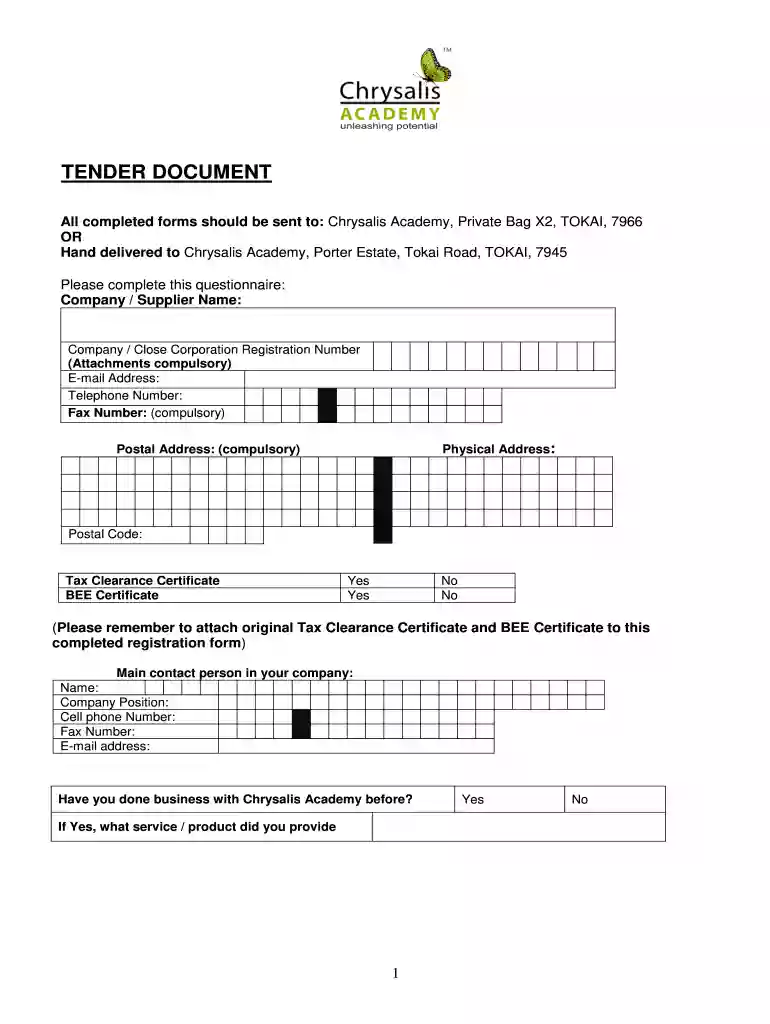 chrysalis academy application form 2022 pdf Preview on Page 1