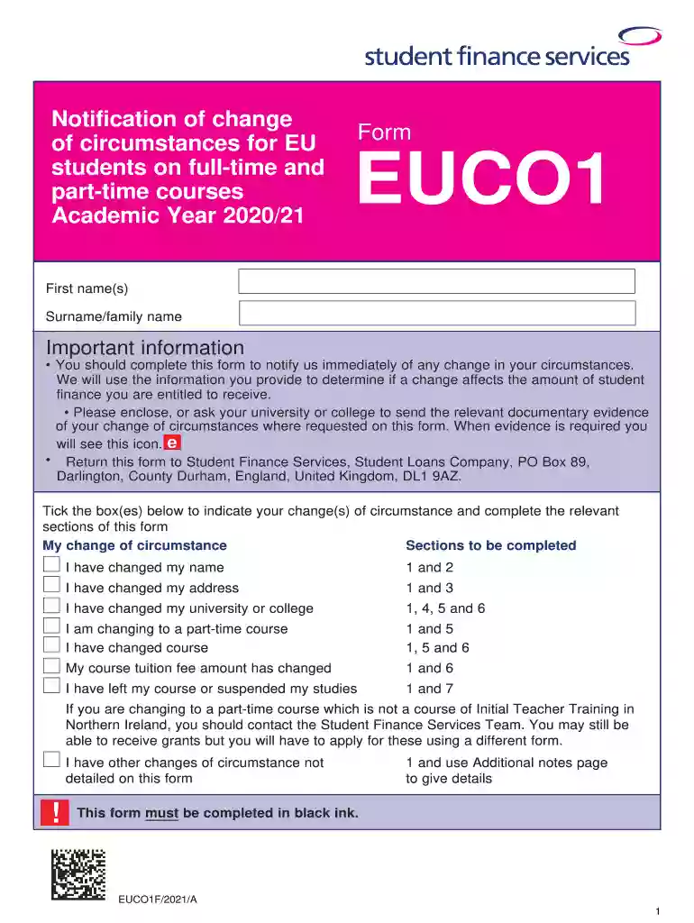 euco1 form uk Preview on Page 1