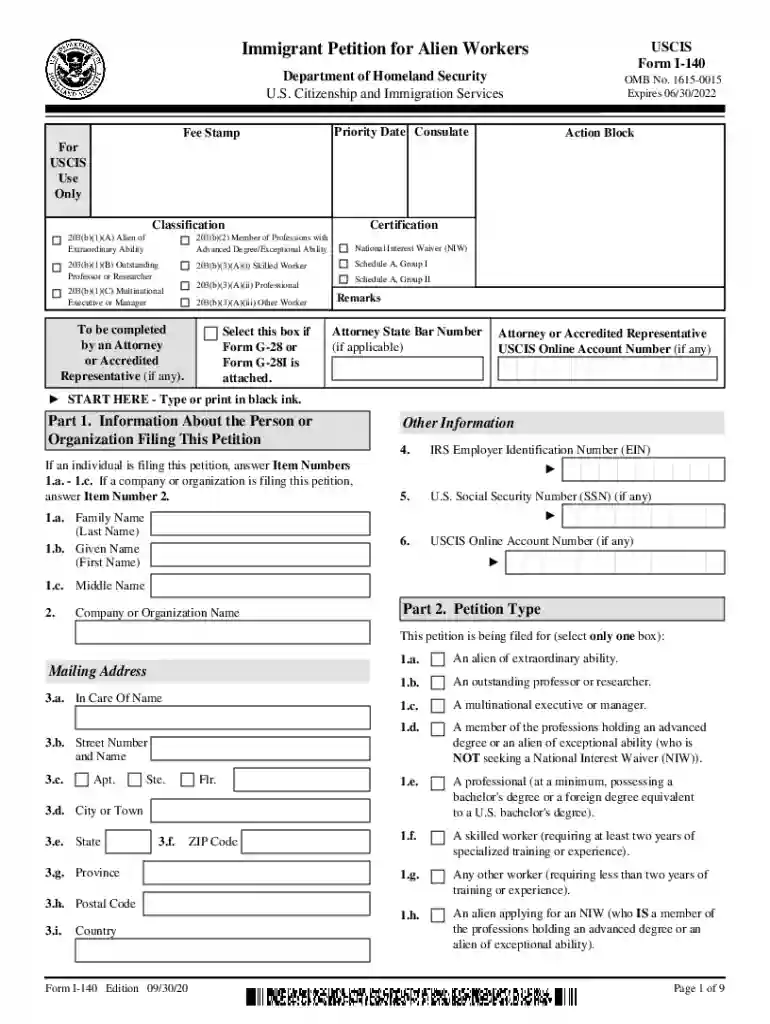 i 140 immigrant petition Preview on Page 1