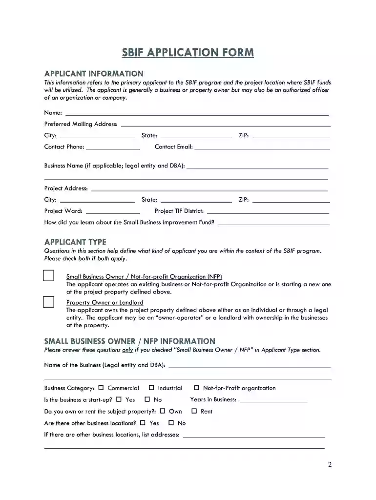 sbif application form Preview on Page 1