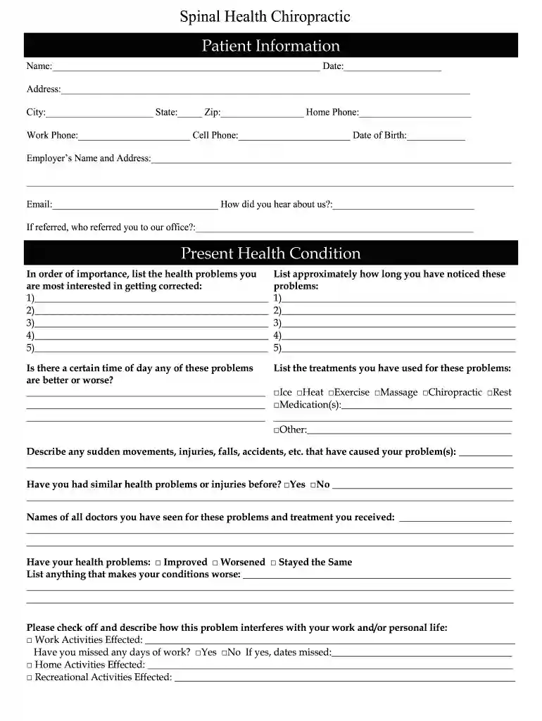 patient intake form pdf Preview on Page 1