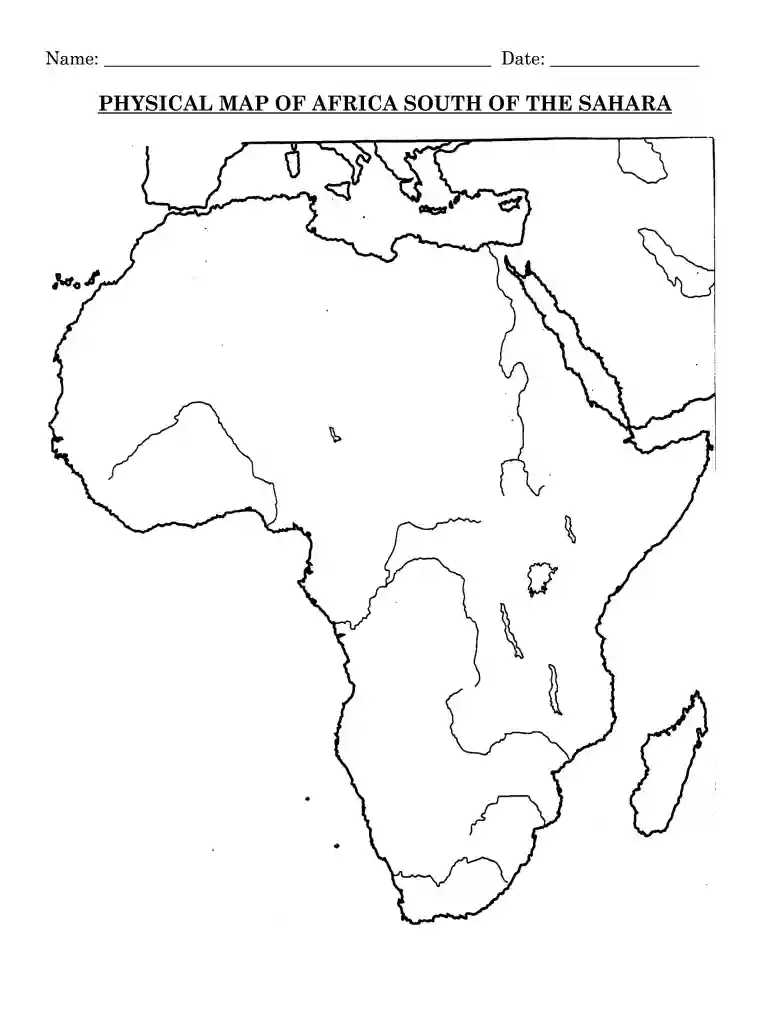 blank physical map of africa pdf Preview on Page 1