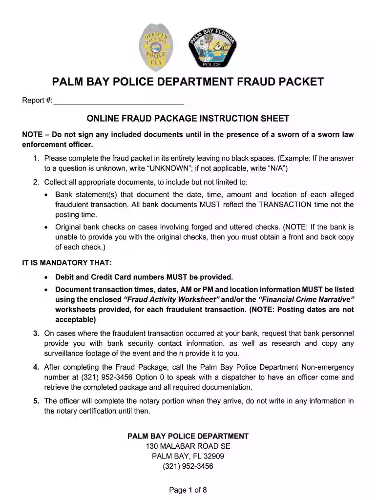 Fraud Packet Online Preview on Page 1