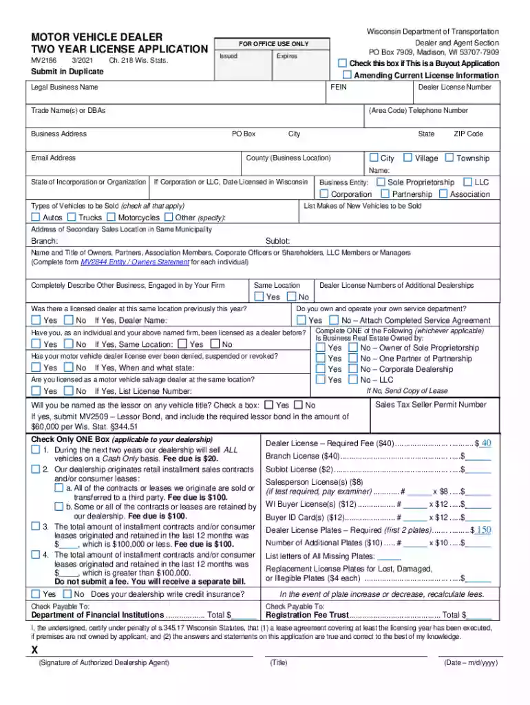 wisconsin motor vehicle dealer form Preview on Page 1