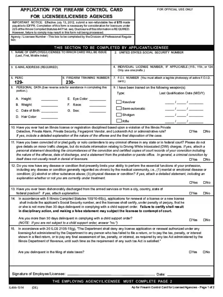illinois foid card application pdf Preview on Page 1