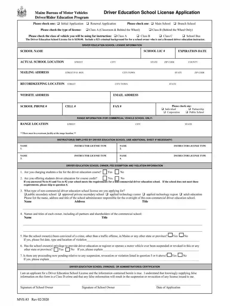school license application Preview on Page 1
