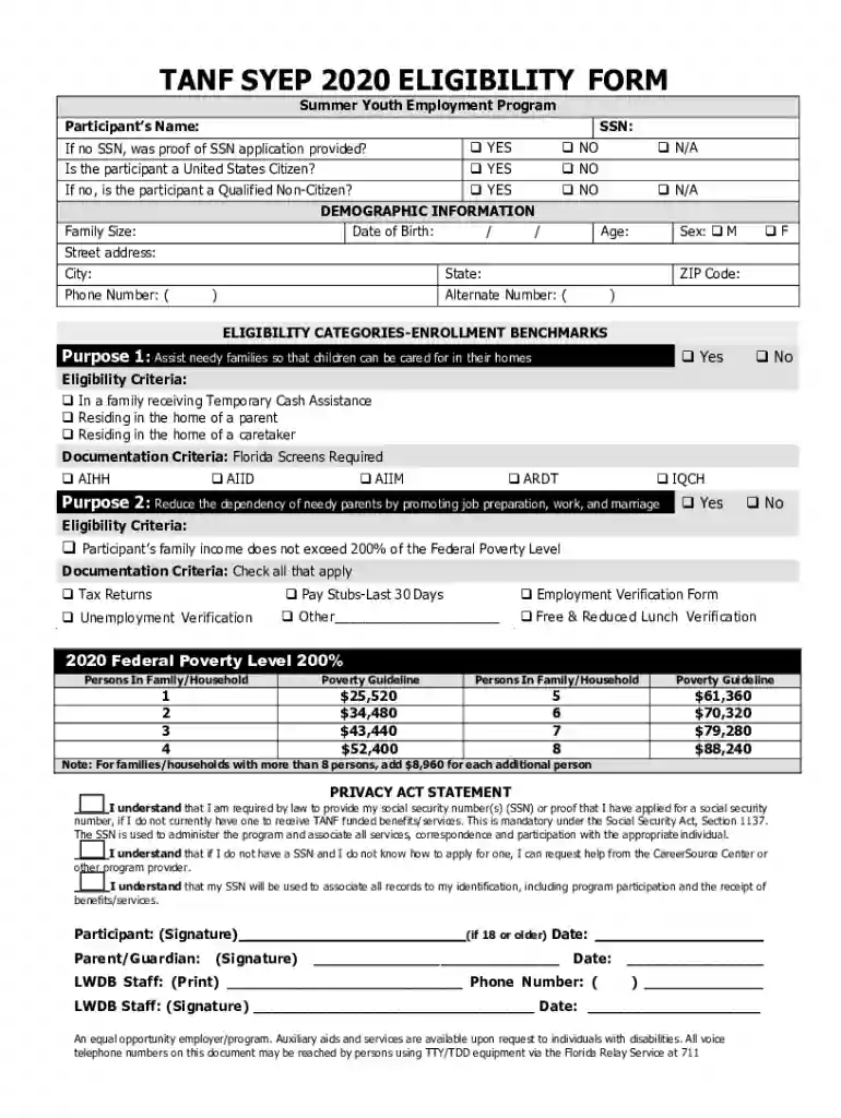 tanf form Preview on Page 1