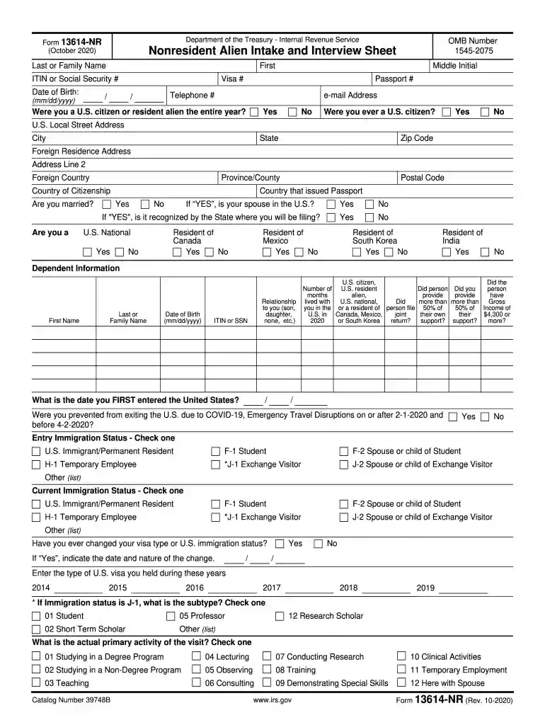 form 13614 nr Preview on Page 1