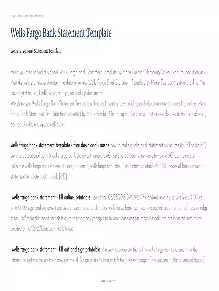 bank statement generator Preview on Page 1