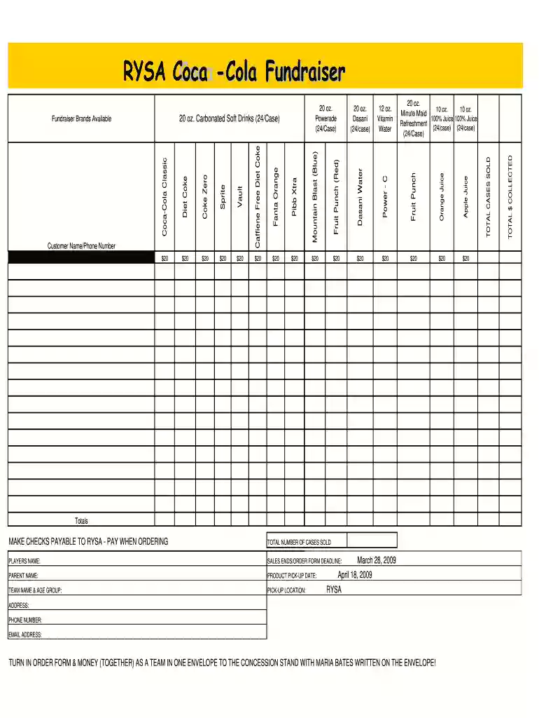 how to start a coca cola fundraiser Preview on Page 1