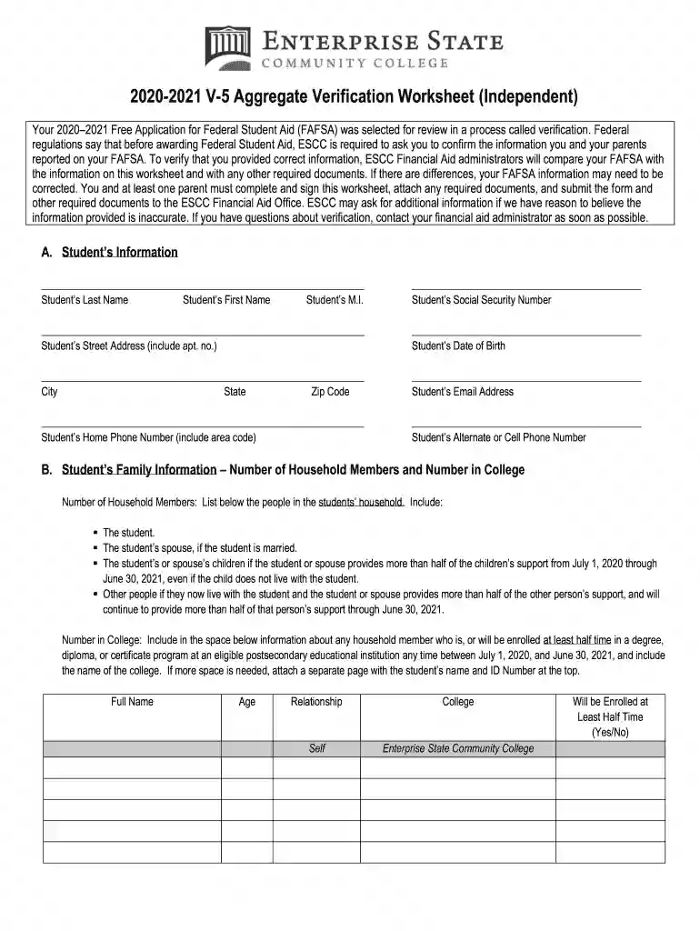escc aggregate worksheet form Preview on Page 1