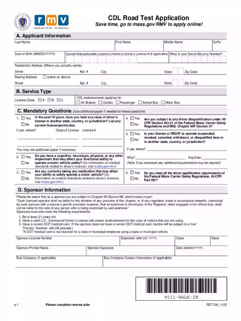 cdl road test form pdf Preview on Page 1