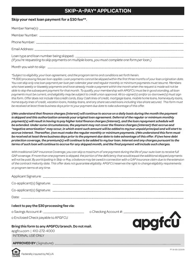Skip your next loan payment for a $30 fee** Preview on Page 1