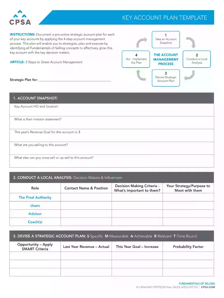 sales account plan template Preview on Page 1