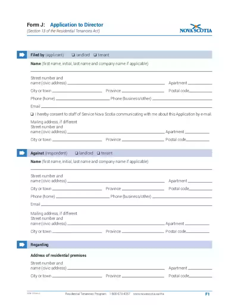 tenancy board nova scotia form j Preview on Page 1