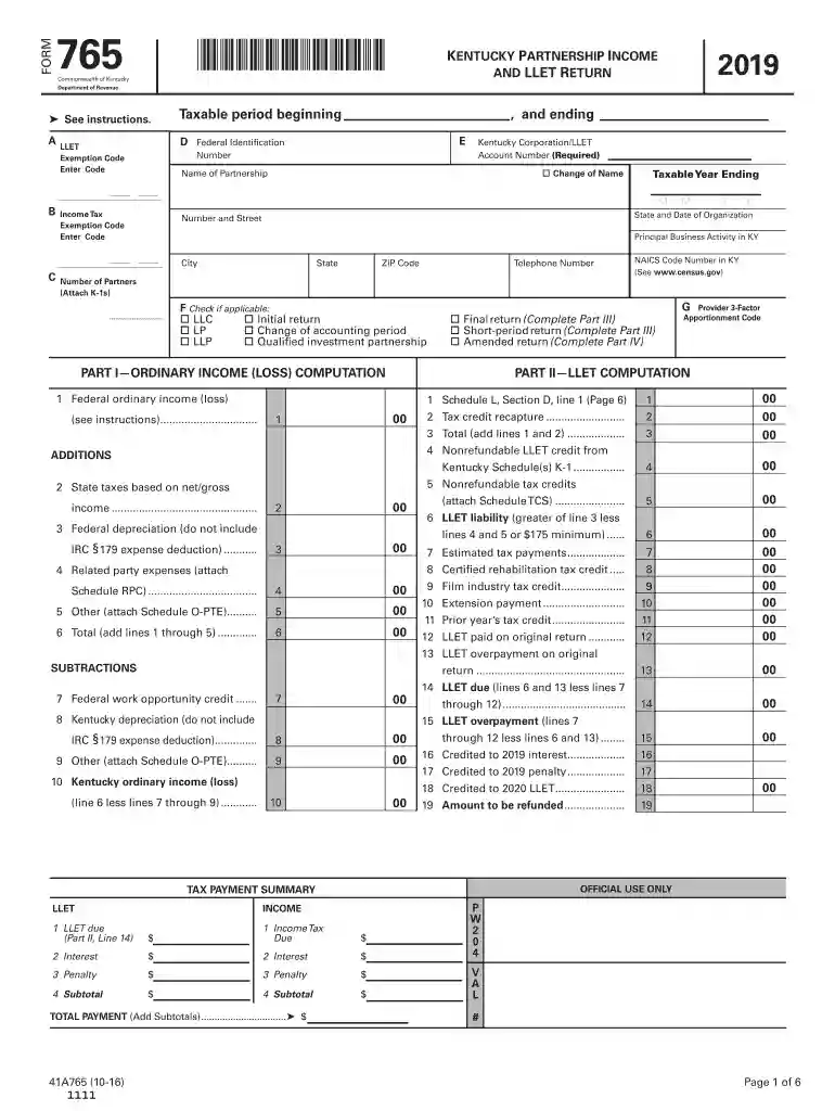 kentucky limited liability entity tax Preview on Page 1