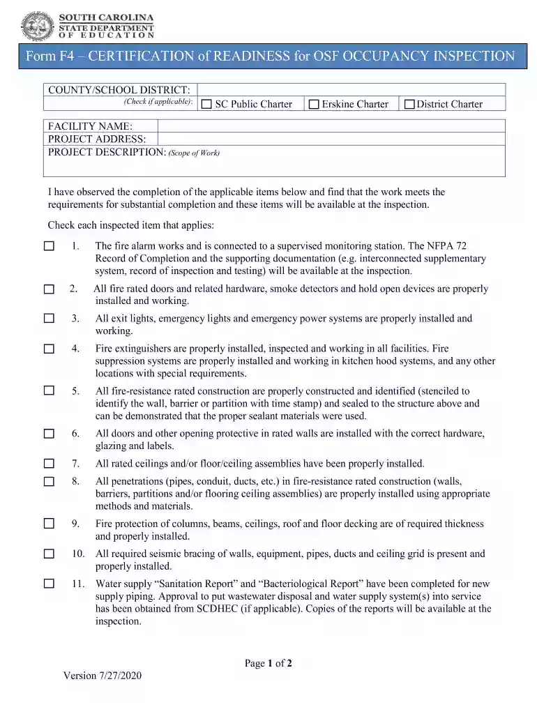 OSF - Form F4. OSF - Form F4 Preview on Page 1