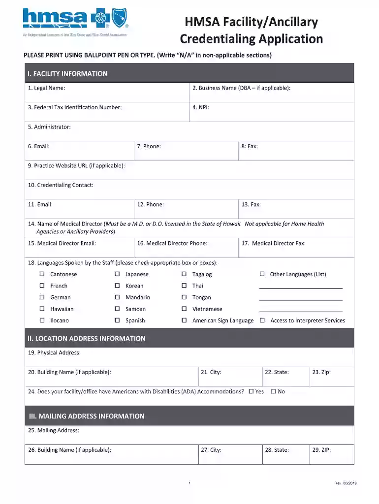 hmsa credentialing Preview on Page 1