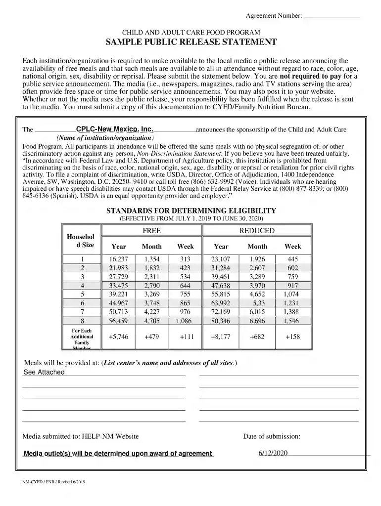 availability of free meals and that such meals are available to all in attendance without regard to race, color, age, Preview on Page 1