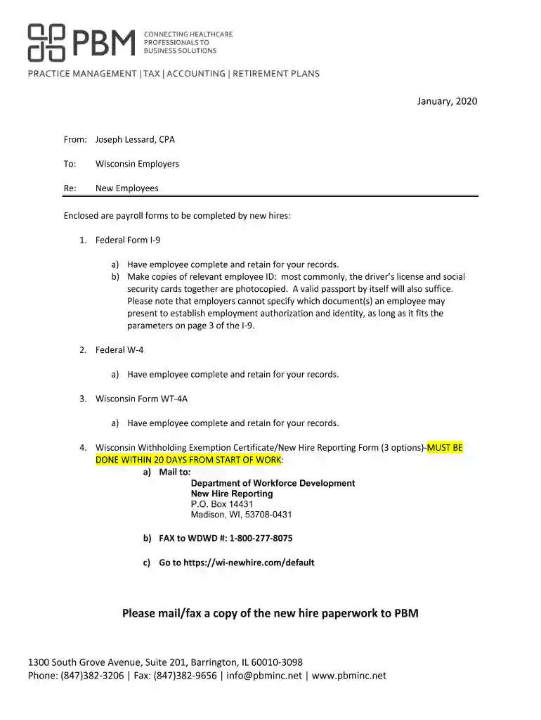Please mail fax a copy of the new hire paperwork to PBM Preview on Page 1