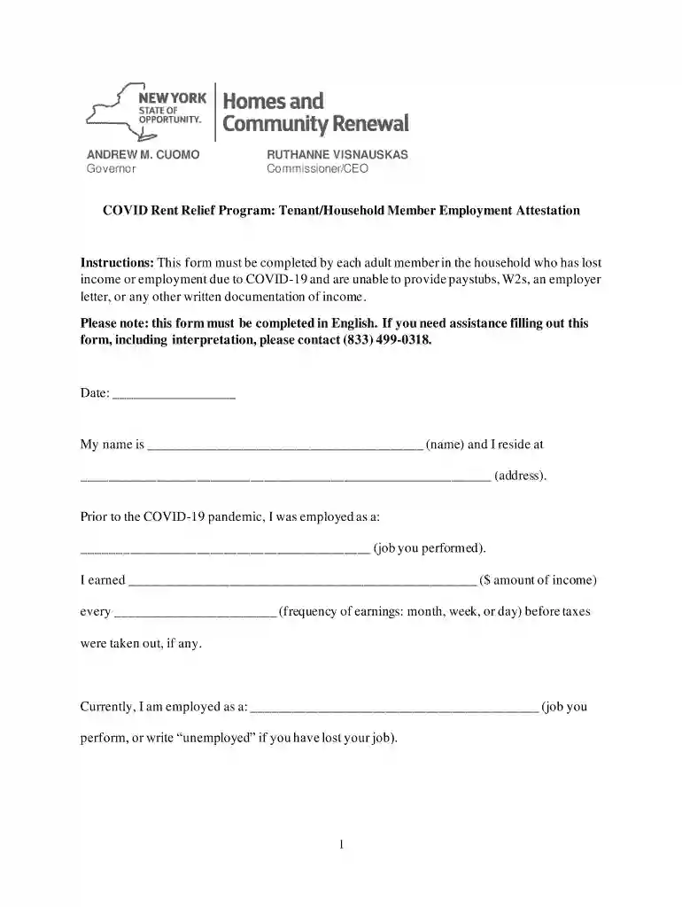 landlord attestation form Preview on Page 1