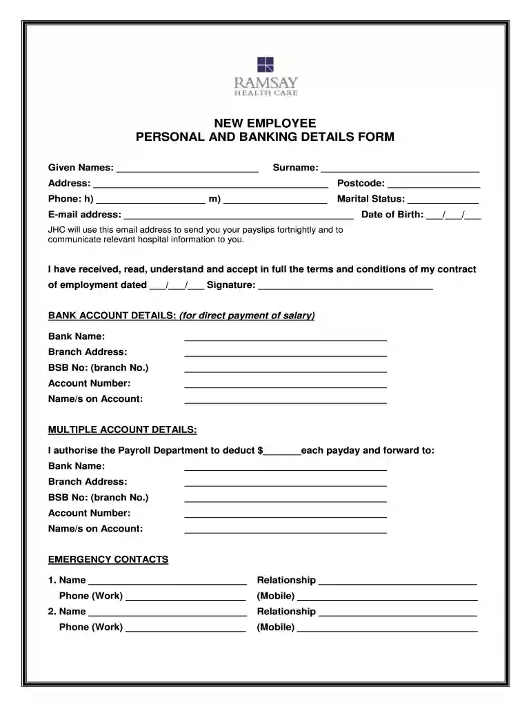 employee personal details form word Preview on Page 1