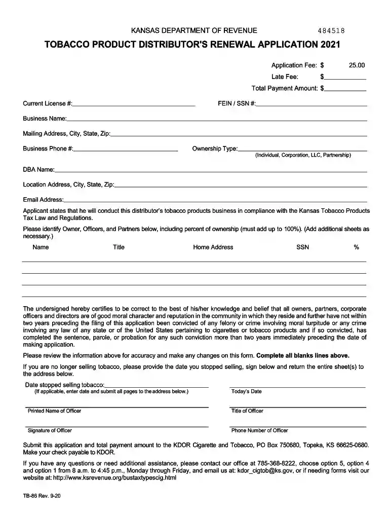 kansas tobacco renewal Preview on Page 1