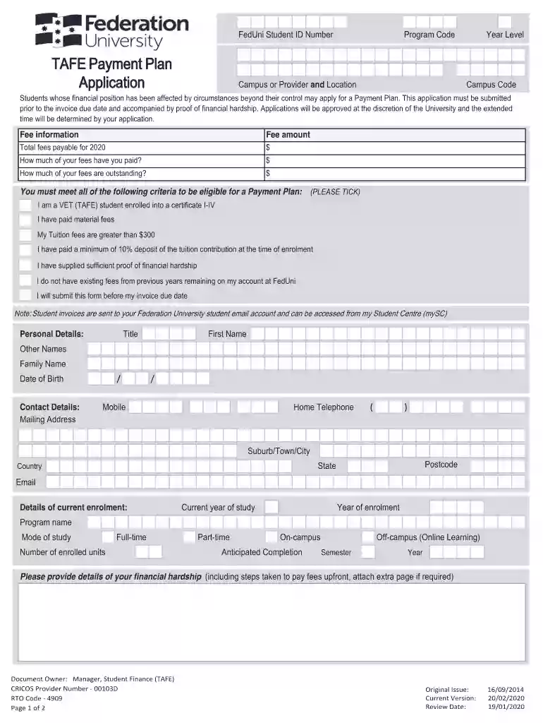 federation university payment plan Preview on Page 1