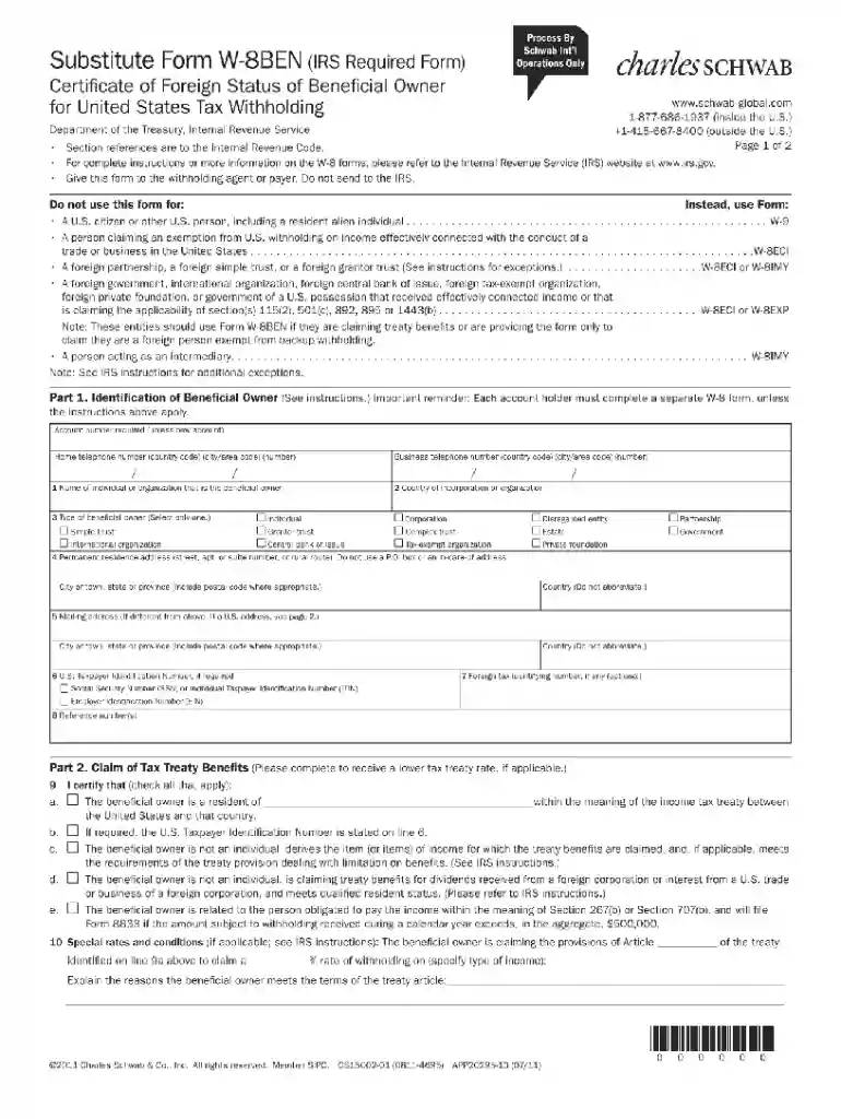fill w8 form online Preview on Page 1