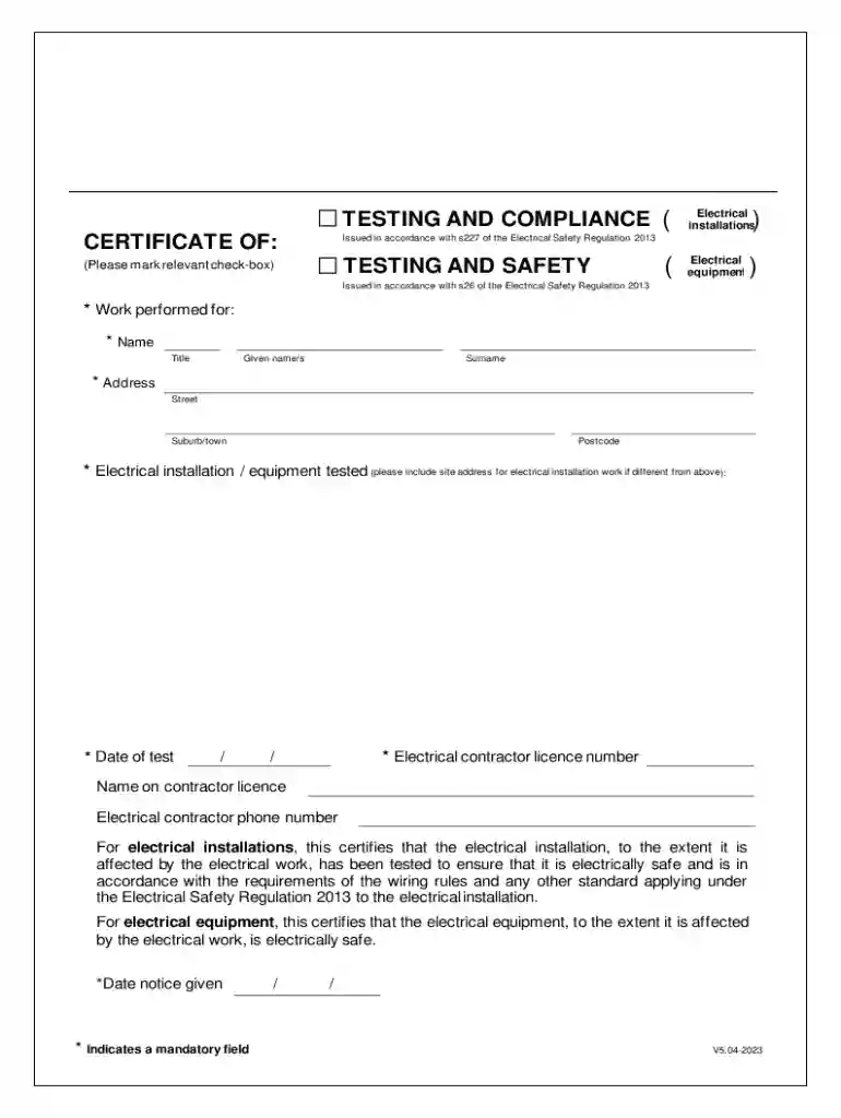 Certificate of testing Certificate of testing and compliance certificate of testing and safety Preview on Page 1