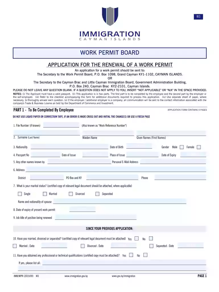work permit renewal cayman islands Preview on Page 1