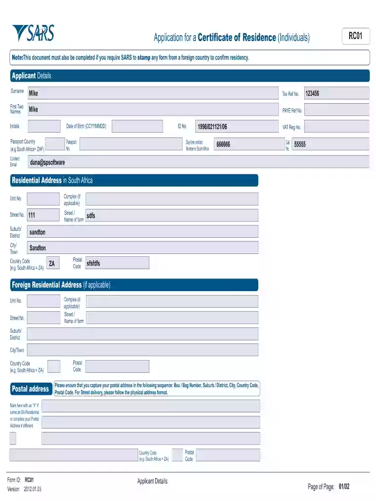 rc01 form Preview on Page 1