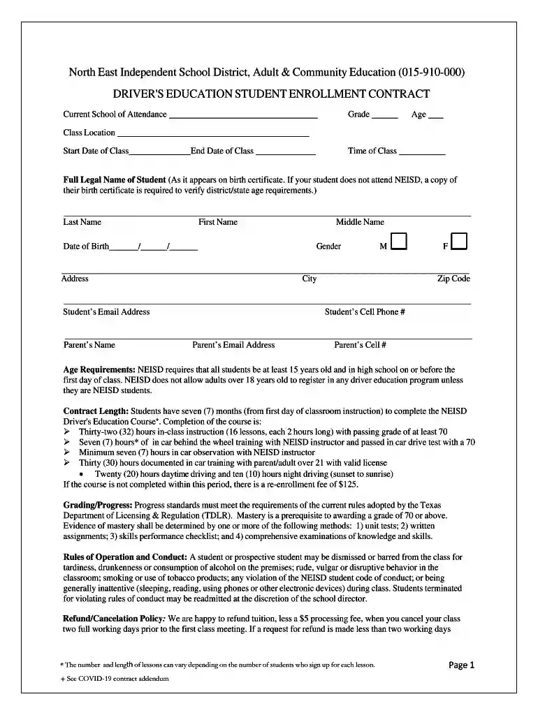 neisd driver education Preview on Page 1