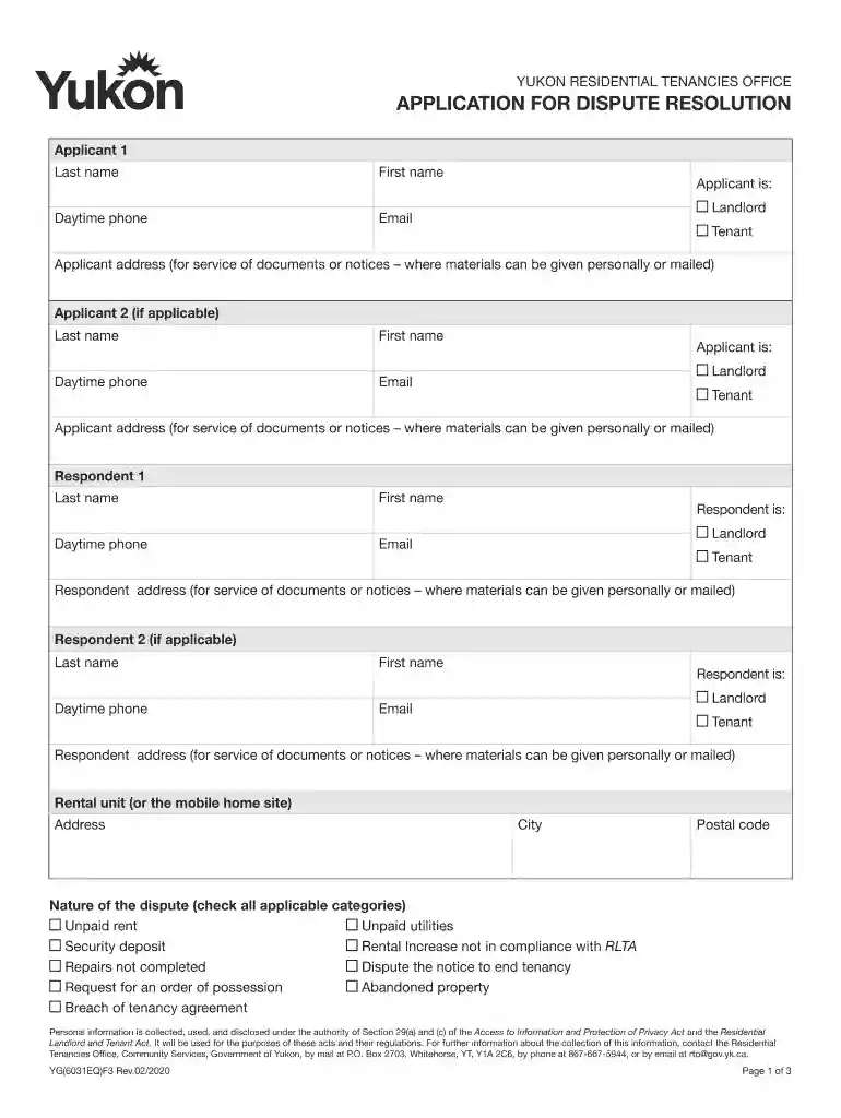 residential tenancy office yukon Preview on Page 1