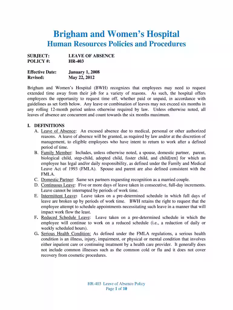 bwh covid employee policy Preview on Page 1