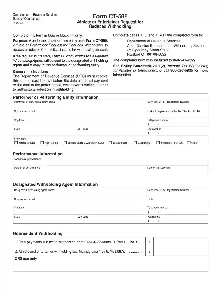 form ct 588 2011 Preview on Page 1
