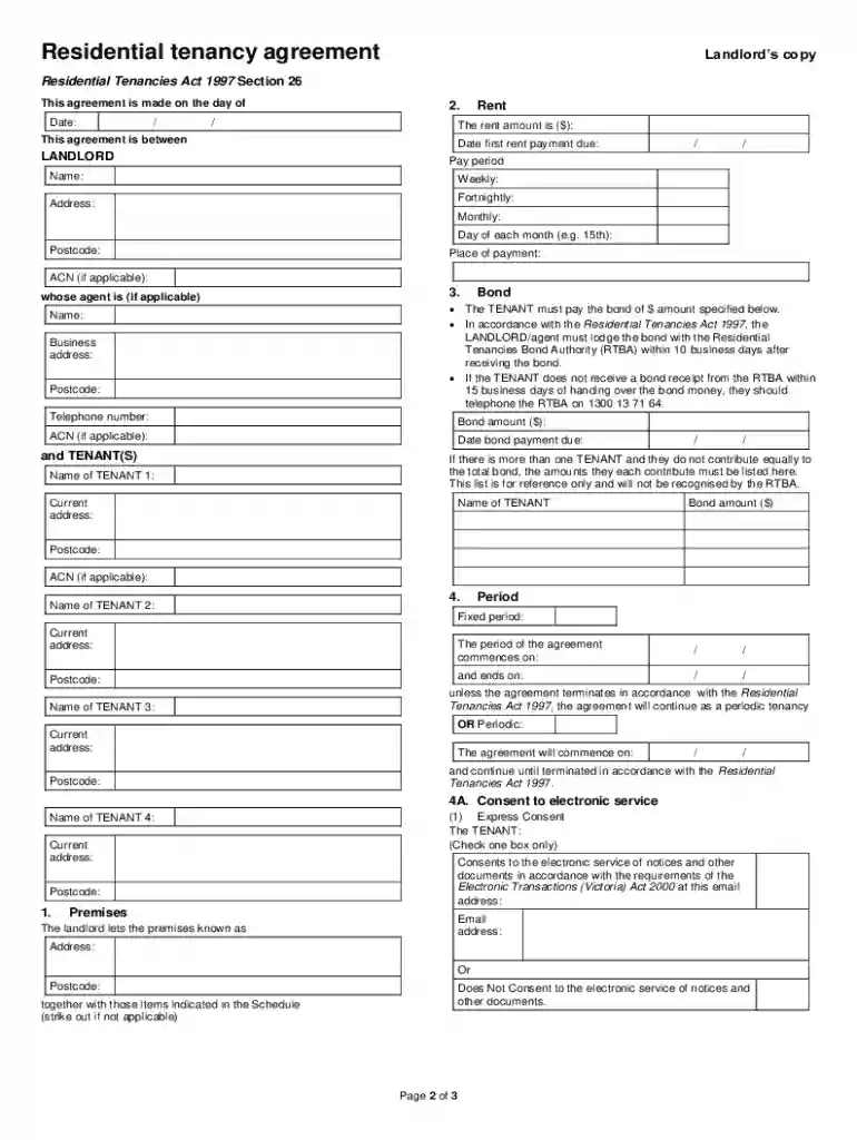 tenancy agreement vic pdf free Preview on Page 1