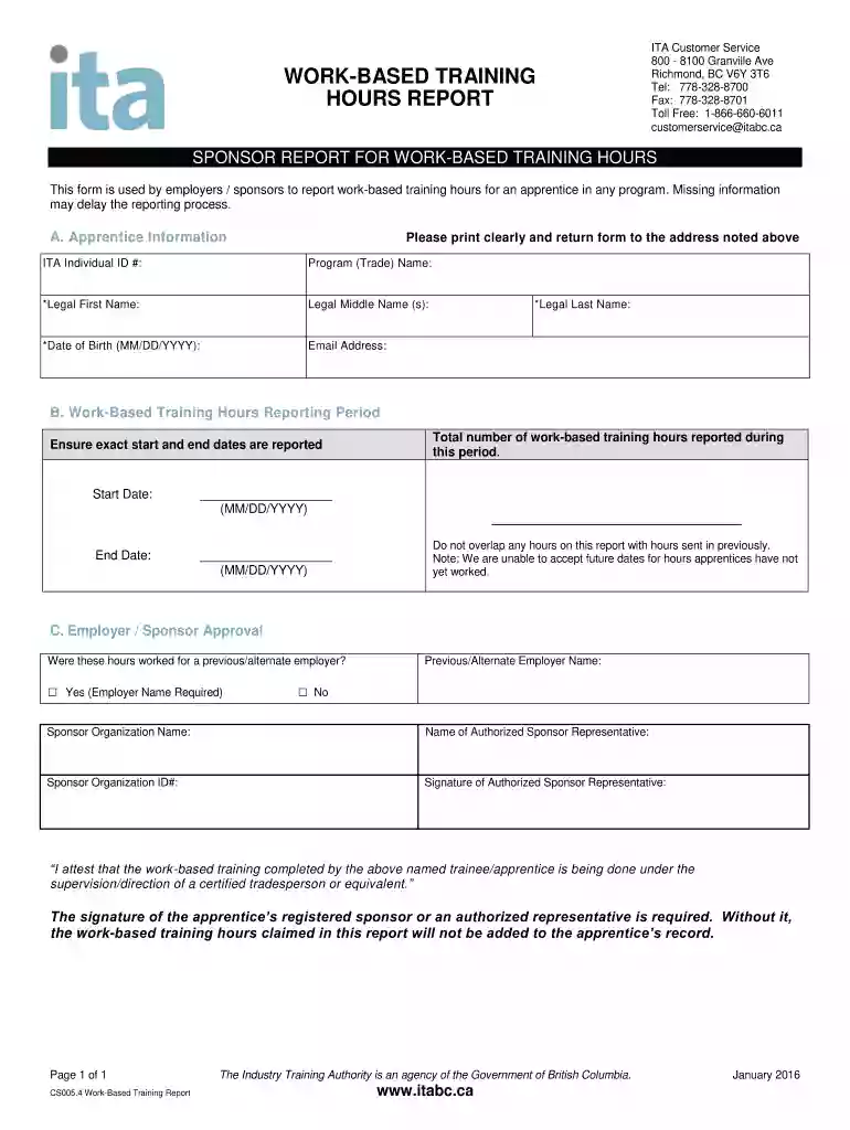 work based training hours report Preview on Page 1
