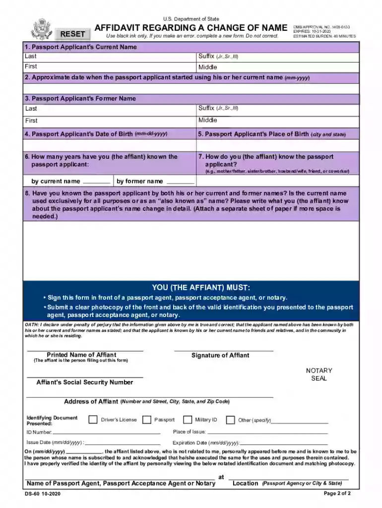 name change affidavit format pdf Preview on Page 1