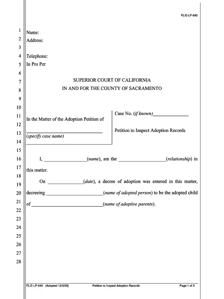 petition inspect form Preview on Page 1