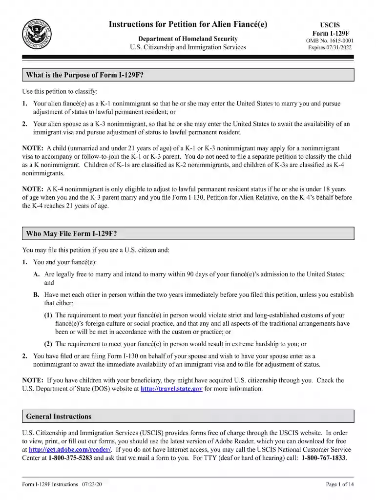how to assemble i 129f package Preview on Page 1