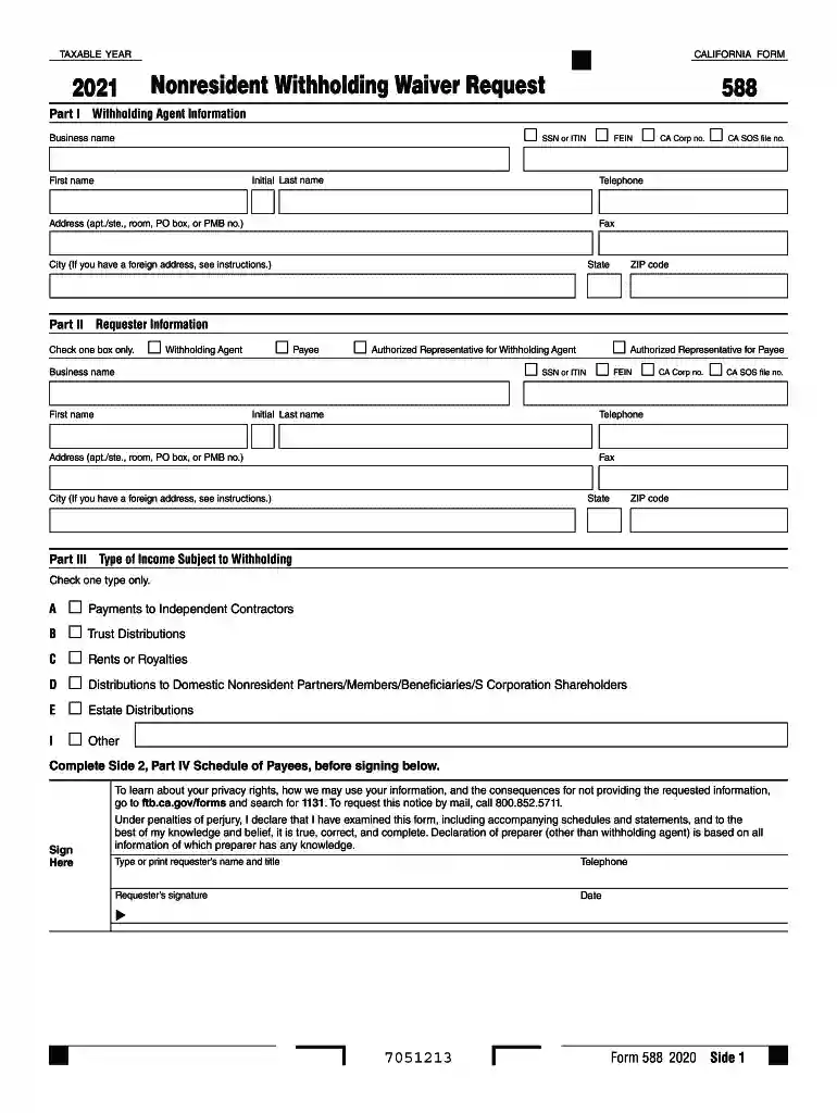 2021 ca form 588 Preview on Page 1